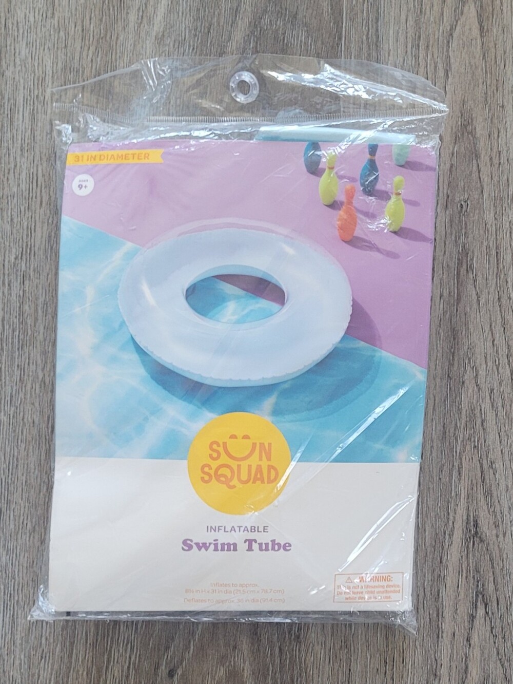 Sun Squad Orange Inflatable Swim Tube 31" Diameter